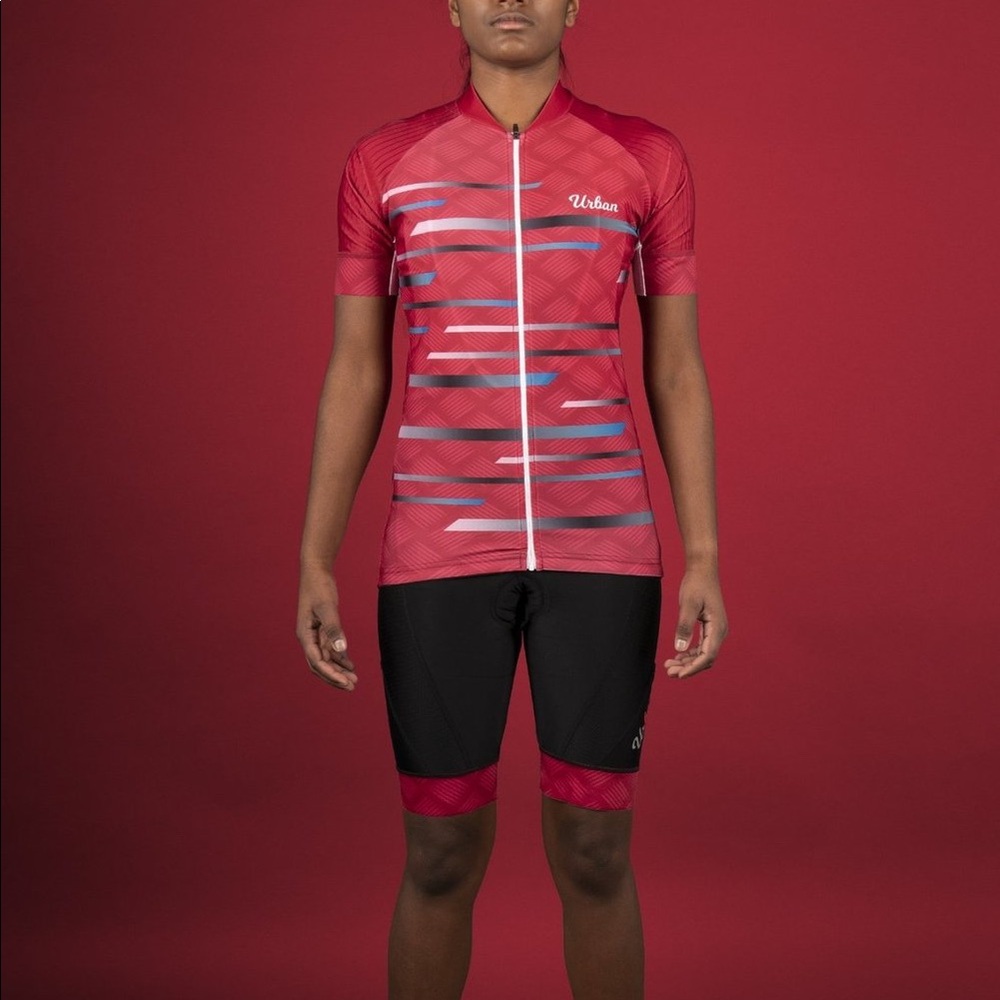 Women's Pro Cycling Kit-Jersey & Bib Shorts Red